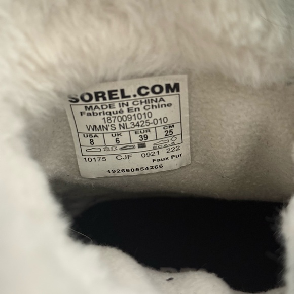 Sorel Black Boots with White Accents sz 8 - Picture 5 of 5